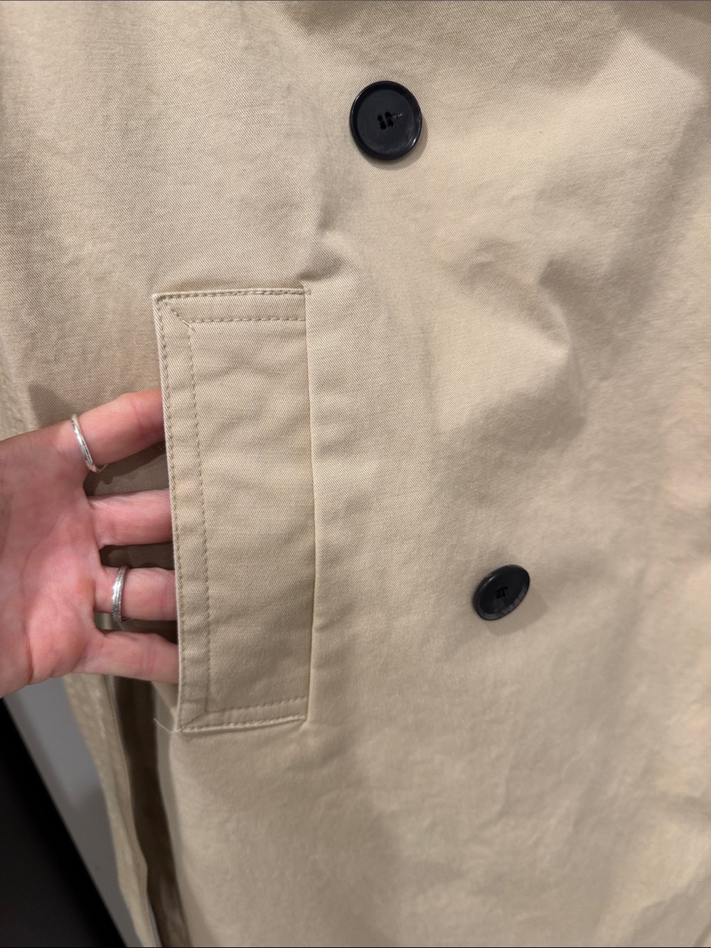 Zara Neutral Tan Double-Breasted Trench Coat - Picture 4 of 9